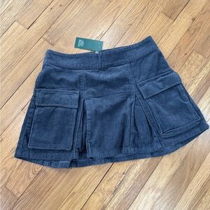 wild fable Black Corduroy Mini Skirt with Patch Pockets